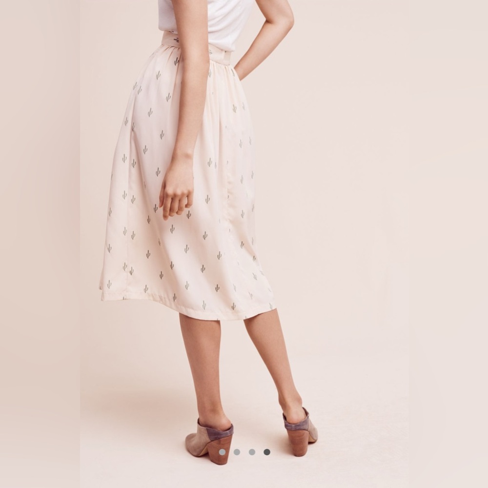 Anthropologie Christine Alcalay Cacti Midi Skirt Cactus